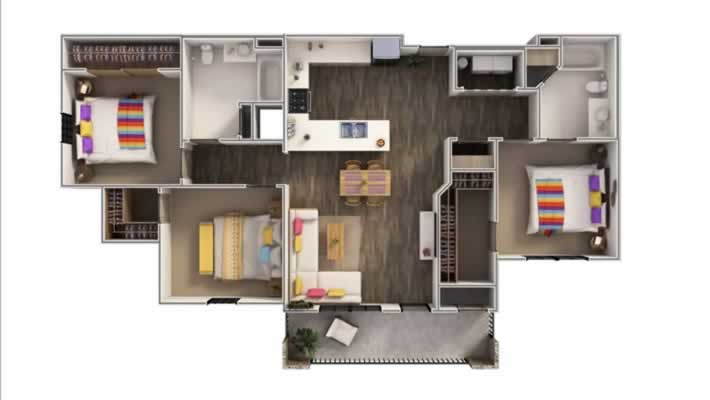 C - Three Bedroom / Two Bath*